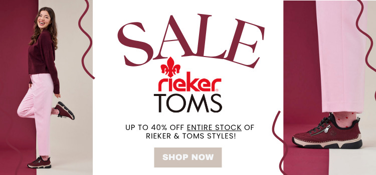  Shop Toms & Rieker Sale  up to 40% off all Toms & Rieker Styles