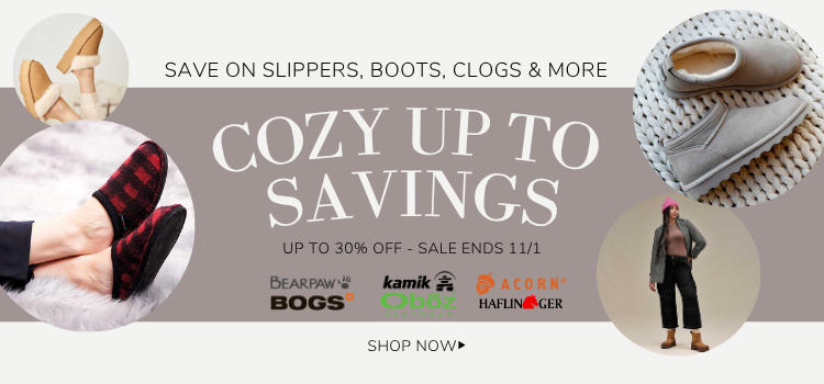  Shop Winter Sale  Save on slippers, boots and clogs  sale ends 11/