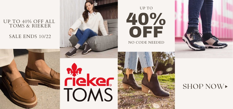 Shop Rieker & Toms Sale-up to 40% off