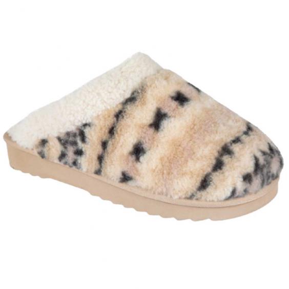Acorn Faux Fur Fairisle Clog Slipper Ivory (Women's)
