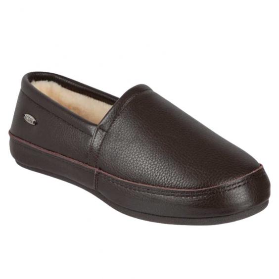Acorn Pebbled Leather Moccasin Slipper Brown (Women's)