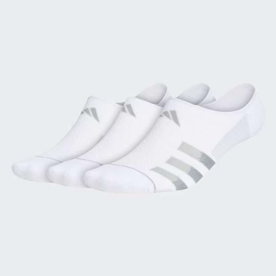 Adidas Superlite Stripe 3 3-Pack Super No Show White/ Clear Onix Grey/ Clear Grey (Men's)