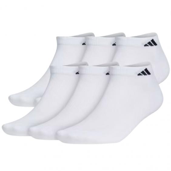 Adidas Athletic Cushioned 6-Pack Low Cut Socks White/ Black (Men's)