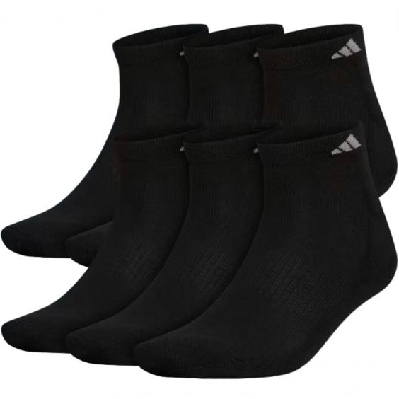 Adidas Athletic Cushioned 6-Pack Low Cut Socks Black/ Aluminum 2 (Men's)