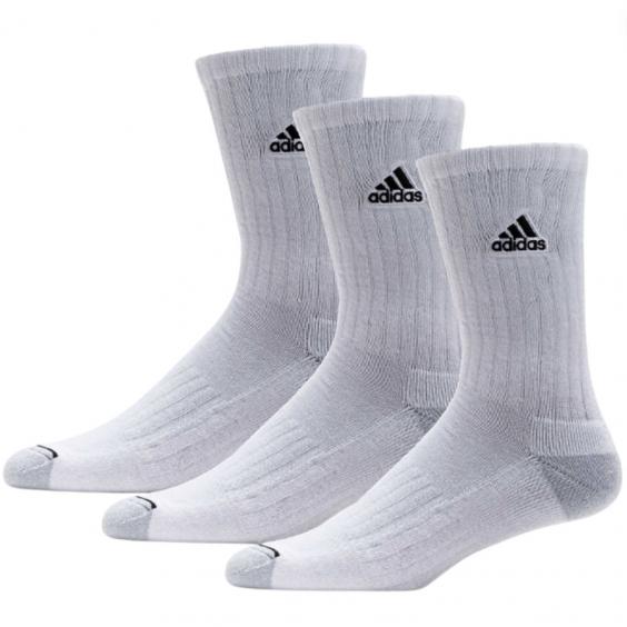 Adidas Classic Cushioned 2.0 3-Pack Crew Socks White/ Clear Onix Grey/ Black (Men's)