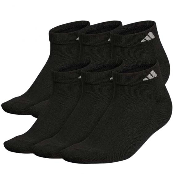 Adidas Athletic Cushioned 6-Pack Low Cut Socks Black/ Aluminum 2 (Women's)