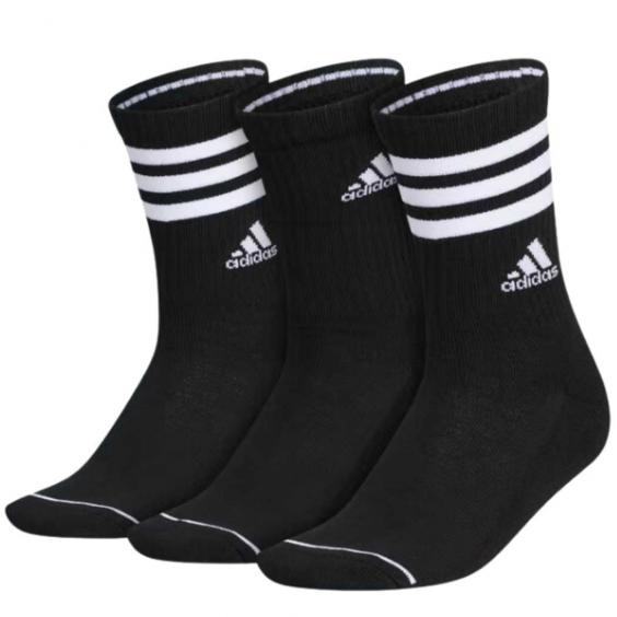 Adidas Cushioned 3-Stripe 3.0 3-Pack Crew Black/ White (Women's)