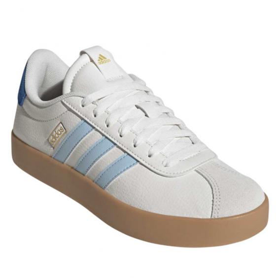 Adidas VL Court 3.0 Sneaker White/ Blue/ Gold (Women's) Adidas VL Court 3.0 Sneaker White/ Blue/ Gold (Women's)