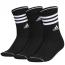 Adidas Cushioned 3-Stripe 3.0 3-Pack Crew Black/ White (Women's)