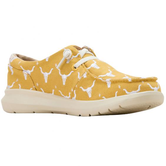 Ariat Hilo Doodle Slip-On Mustard Steer Heads (Women's)