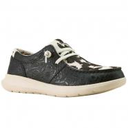 Ariat Hilo Slip-On Black Floral Emboss/ Black and White Hair On (Women's)