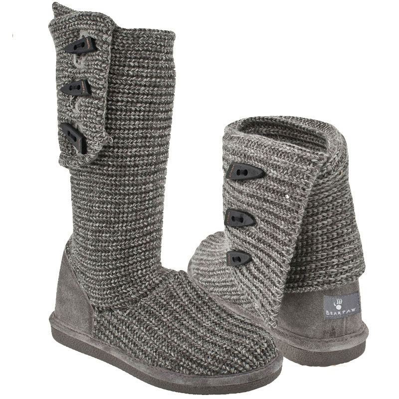 tall grey bearpaw boots