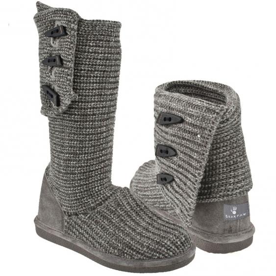 Bearpaw Knit Tall Boot Gray (Women's)