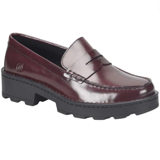 Born Carrera Platform Loafer Burgundy (Women's)