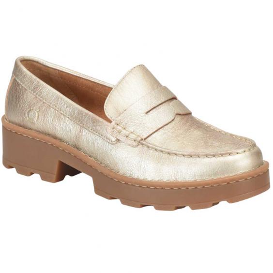 Born Carrera Platform Loafer Light Gold (Women's)