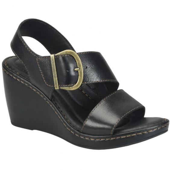 Born Sapphire Wedge Sandal Black (Women's)