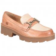 Born Carrera Buckle Platform Loafer Brown Combo (Women's)