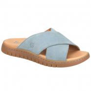 Born Adia Slide Sandal Light Blue Suede (Women's)
