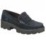 Born Carrera Platform Loafer Navy River Suede (Women's)