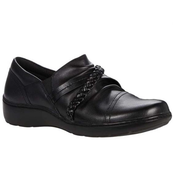 Clarks Cora Braid Shoe Slip-On Black (Women's)