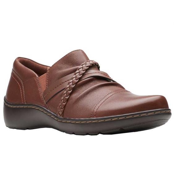 Clarks Cora Braid Shoe Dark Tan 26162197 (Women's)