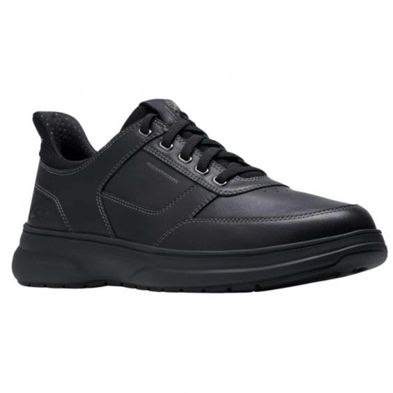 Clarks Mullan Easy Sneaker Black Leather (Men's)