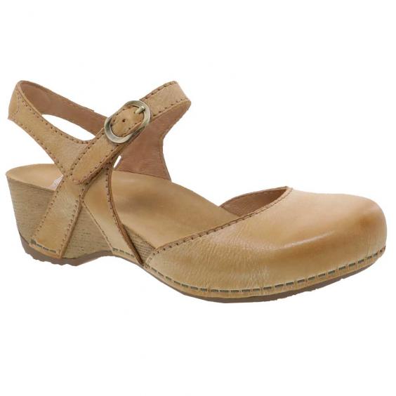 Dansko Tiffani Closed-Toe Wedge Tan Milled (Women's)