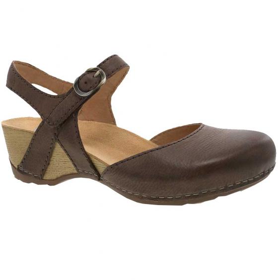 Dansko Tiffani Closed-Toe Wedge Brown Milled (Women's)