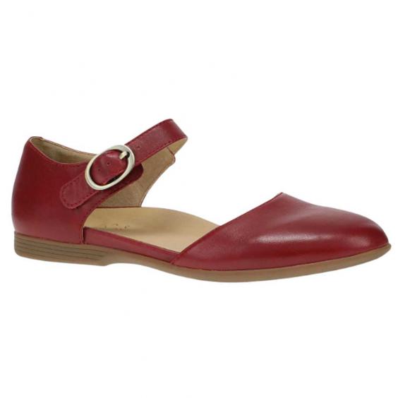 Dansko Liv Mary Jane Flat Red Nappa (Women's)