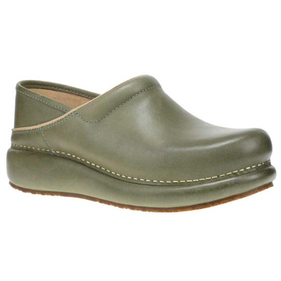 Dansko Platform Pro Clog Green Burnished Nubuck (Women's)