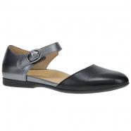 Dansko Liv Mary Jane Flat Black Nappa/ Pewter Metallic (Women's)