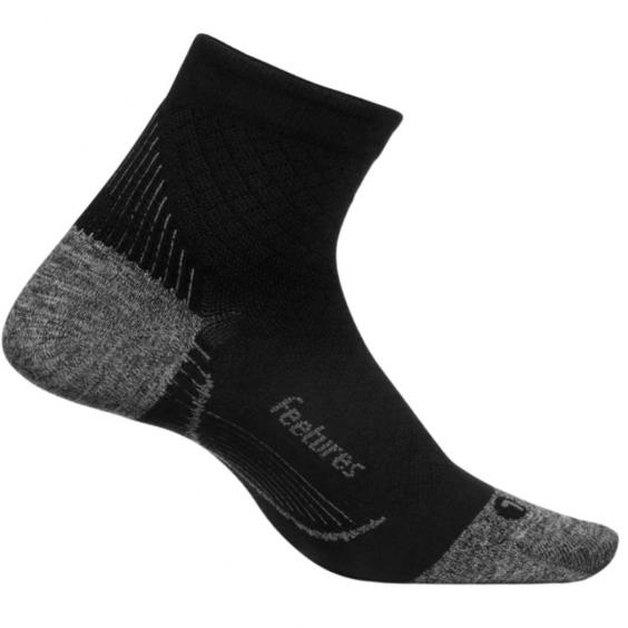 Feetures Plantar Fasciitis Relief Sock Light Cushion Quarter Black (Unisex)