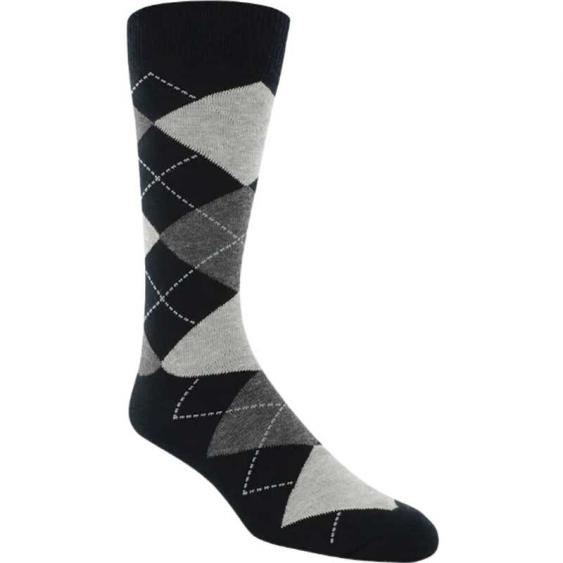 Florsheim Argyle Sock Classic Black/ Gray (Men's)