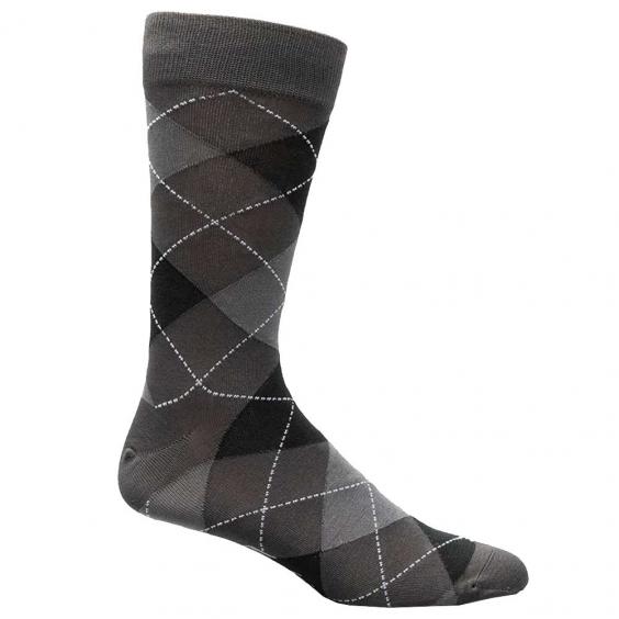 Florsheim Argyle Mercerized Cotton Socks Charcoal (Men's)