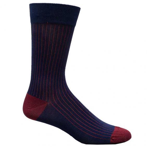 Florsheim Mercerized Cotton Ribbed Socks Navy (Men's)