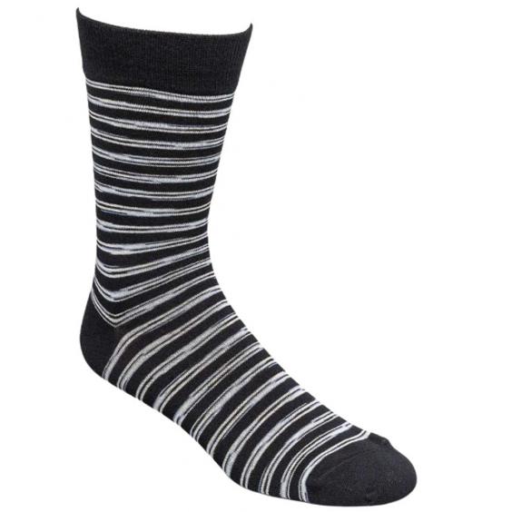 Florsheim Heather Stripe Dress Crew Sock Black (Men's)