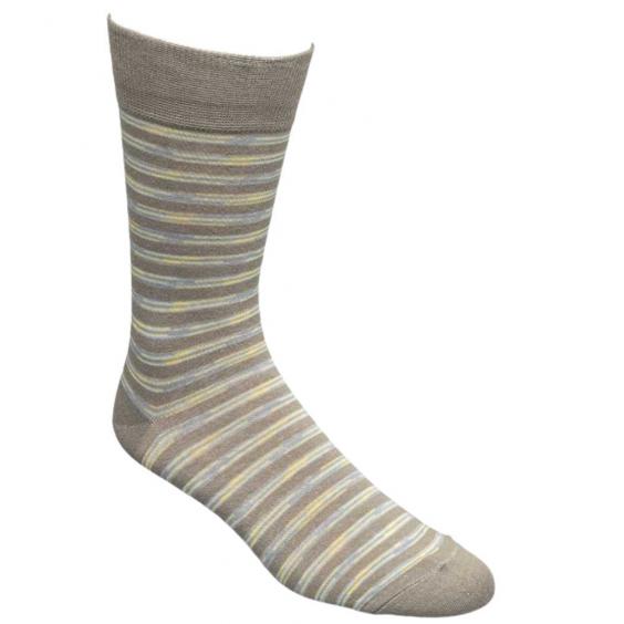 Florsheim Heather Stripe Dress Crew Sock Taupe (Men's)