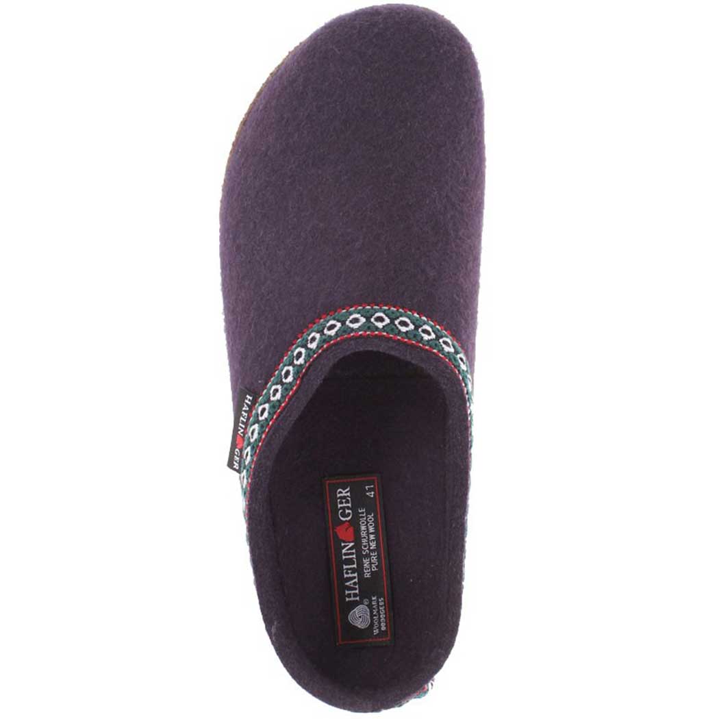 thumbnail image 2 of Haflinger Women's GZ12 Grizzly Clog - Eggplant Purple Wool - Comfort Casual 2 of 4