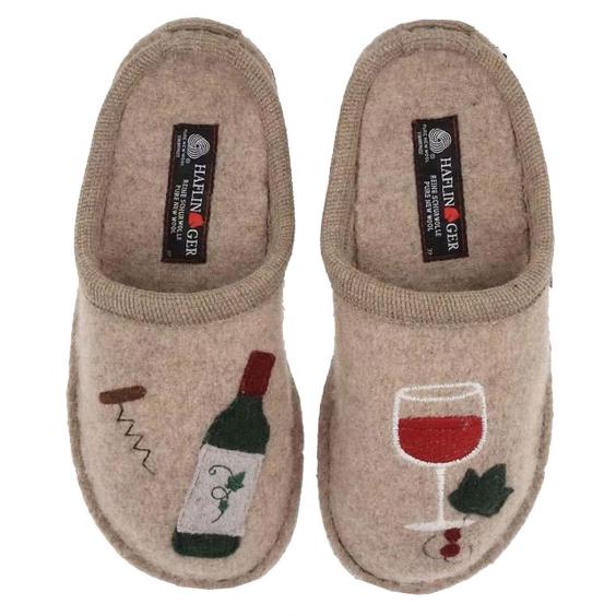 Haflinger Wine Time Slipper Beige (Women's)