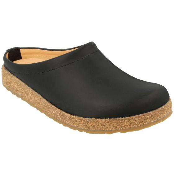 Haflinger Phillip Leather Clog Black (Unisex)