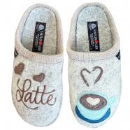Haflinger Latte Slipper Silver Grey (Women's)