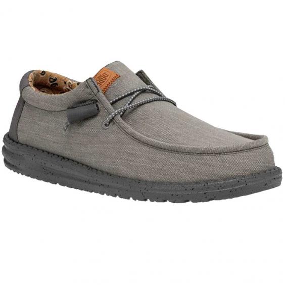 Hey Dude Wally Washed Canvas Slip-On Charcoal (Men's)