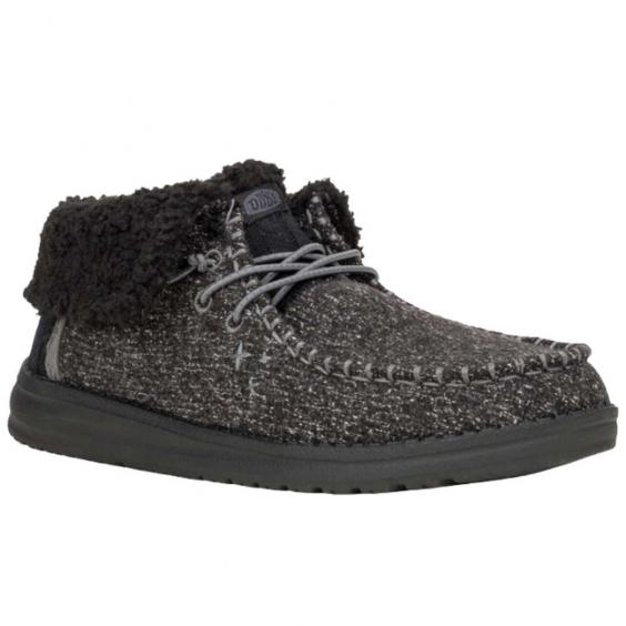 Hey Dude Wendy Fold Bootie Brushed Cozy Black/ Black (Women's)