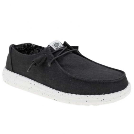 Hey Dude Wendy Stretch Canvas Slip-On Black/ White (Women's)