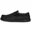 Hey Dude Wally Stretch Canvas Black/ Black (Men's) 1