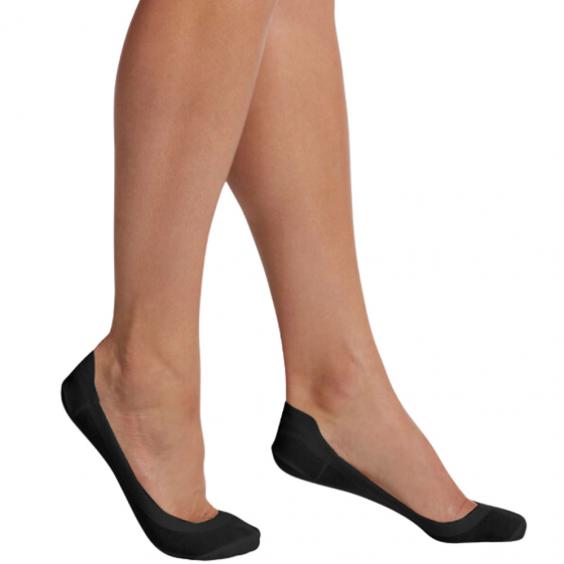 Hue Cushioned Cotton Hidden Liner Socks Black (Women's)