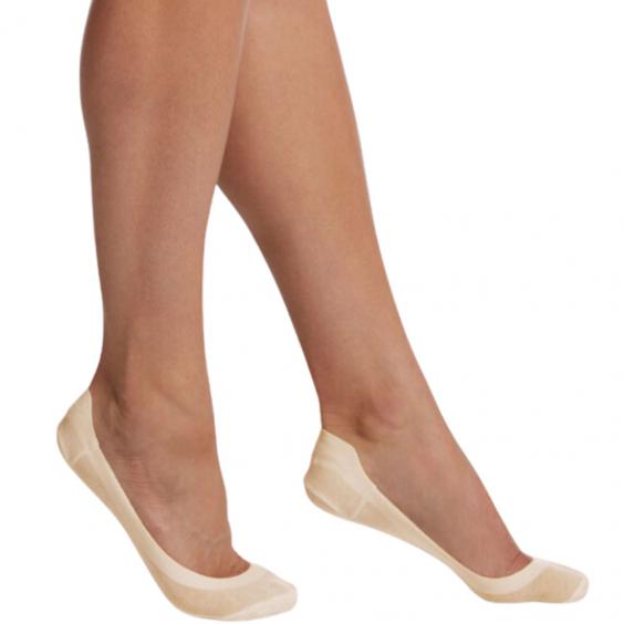 Hue Cushioned Cotton Hidden Liner Socks Cream (Women's)