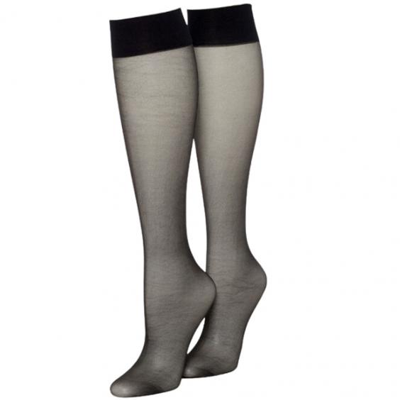 Hue Sheer Knee High Socks 2 Pack Black (Women's)