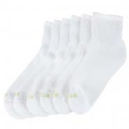 Hue Sport Mini Crew Sock 6 Pair Pack White (Women's)