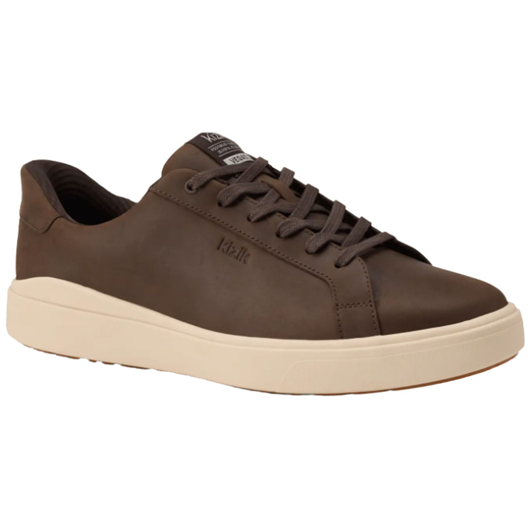 Kizik Vegas Unisex Brown Leather Lace Up Hands Free Sneakers Mens 15 Women 16.5 Kizik Vegas Unisex main image 4